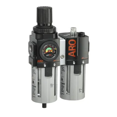 ARO C38331-601 3/8" 2-Piece FRL Combination Unit | 2000 Series | Relieving | Polycarbonate Bowl with Gauge | 96 SCFM