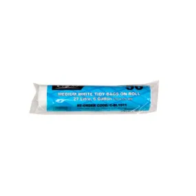 Capri Garbage Trash Waste Bin Liner Bags - Pack of 50 Medium 27L White