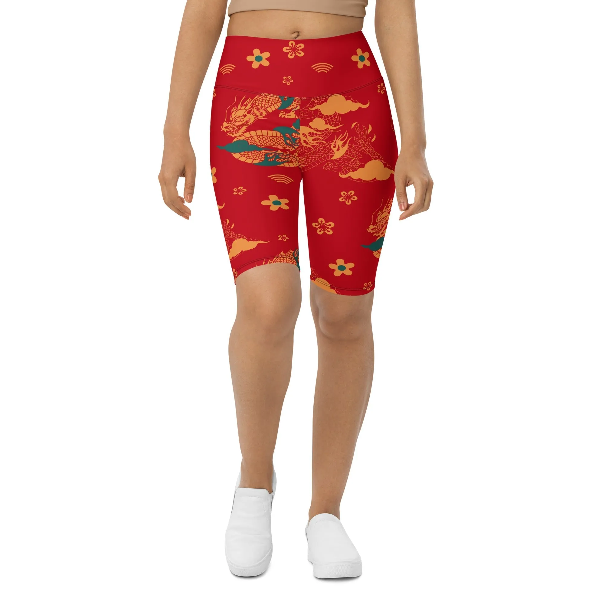 Chinese Dragon Biker Shorts