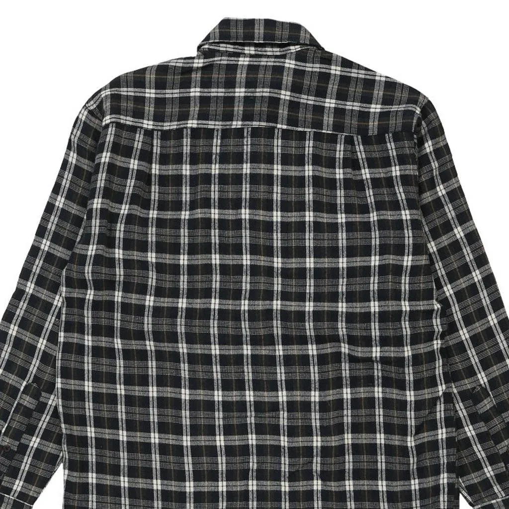 David Taylor Checked Flannel Shirt - Small Grey Acrylic