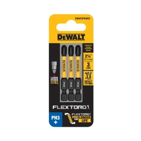 DeWalt DWAF2PH3IR3 FlexTorq Impact Ready Screwdriving Bit, PH3, 2-1/4 in. (3-Pack)