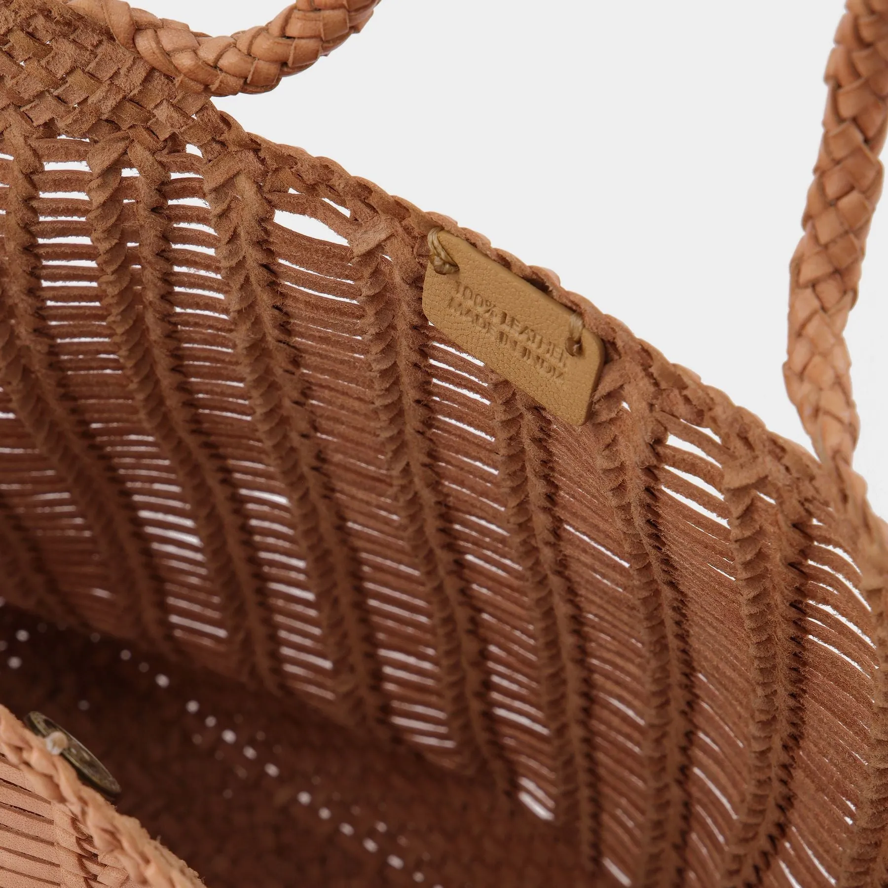 Dragon Diffusion  Windows Basket Bag in Beige Leather