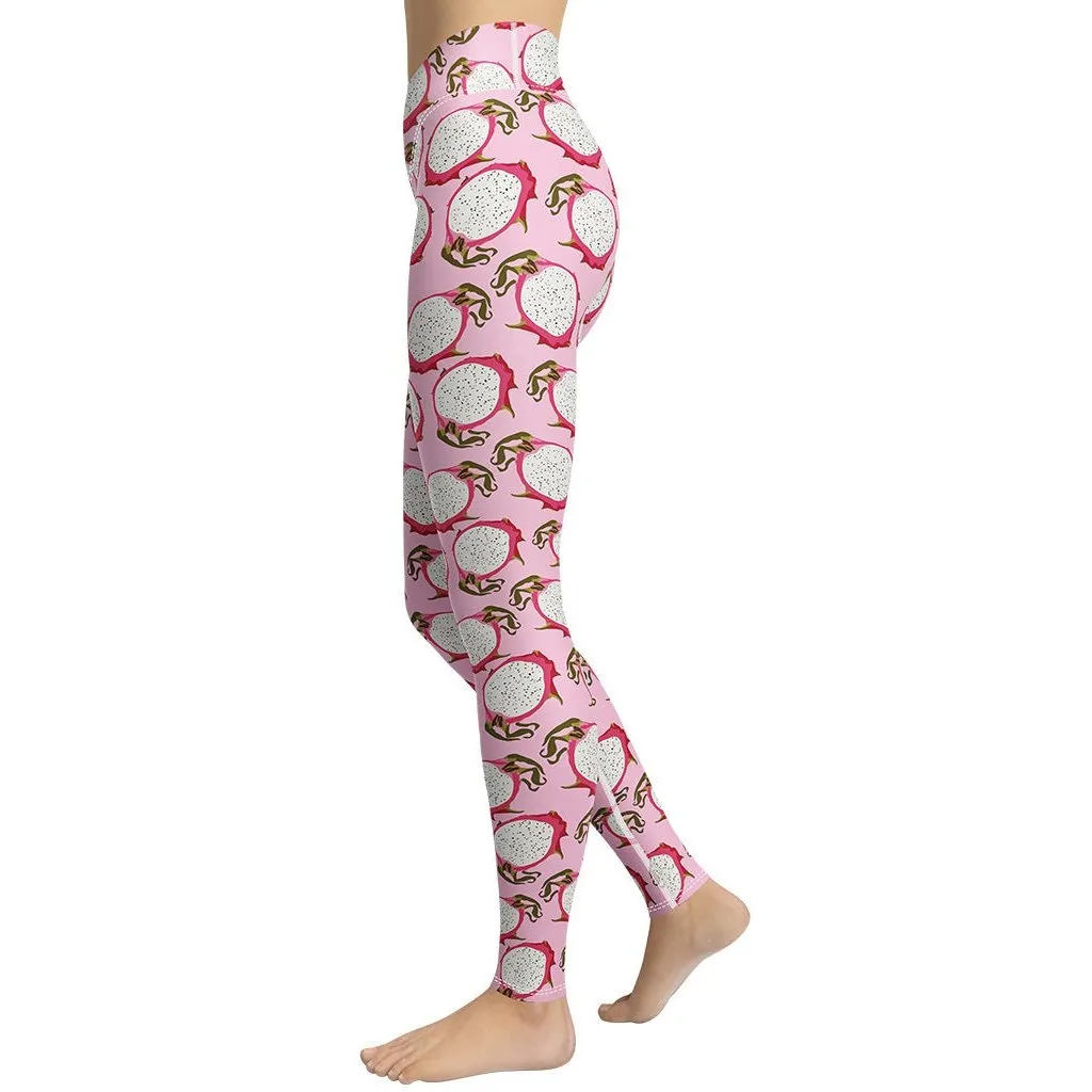 Dragon Fruit Pattern Yoga Leggings