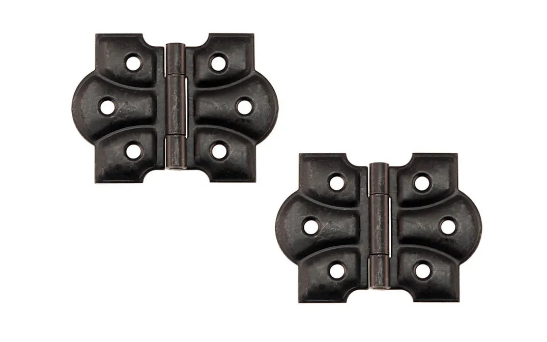 Embossed Ornamental Cabinet Hinges ~ 2-3/8" x 1-3/4"