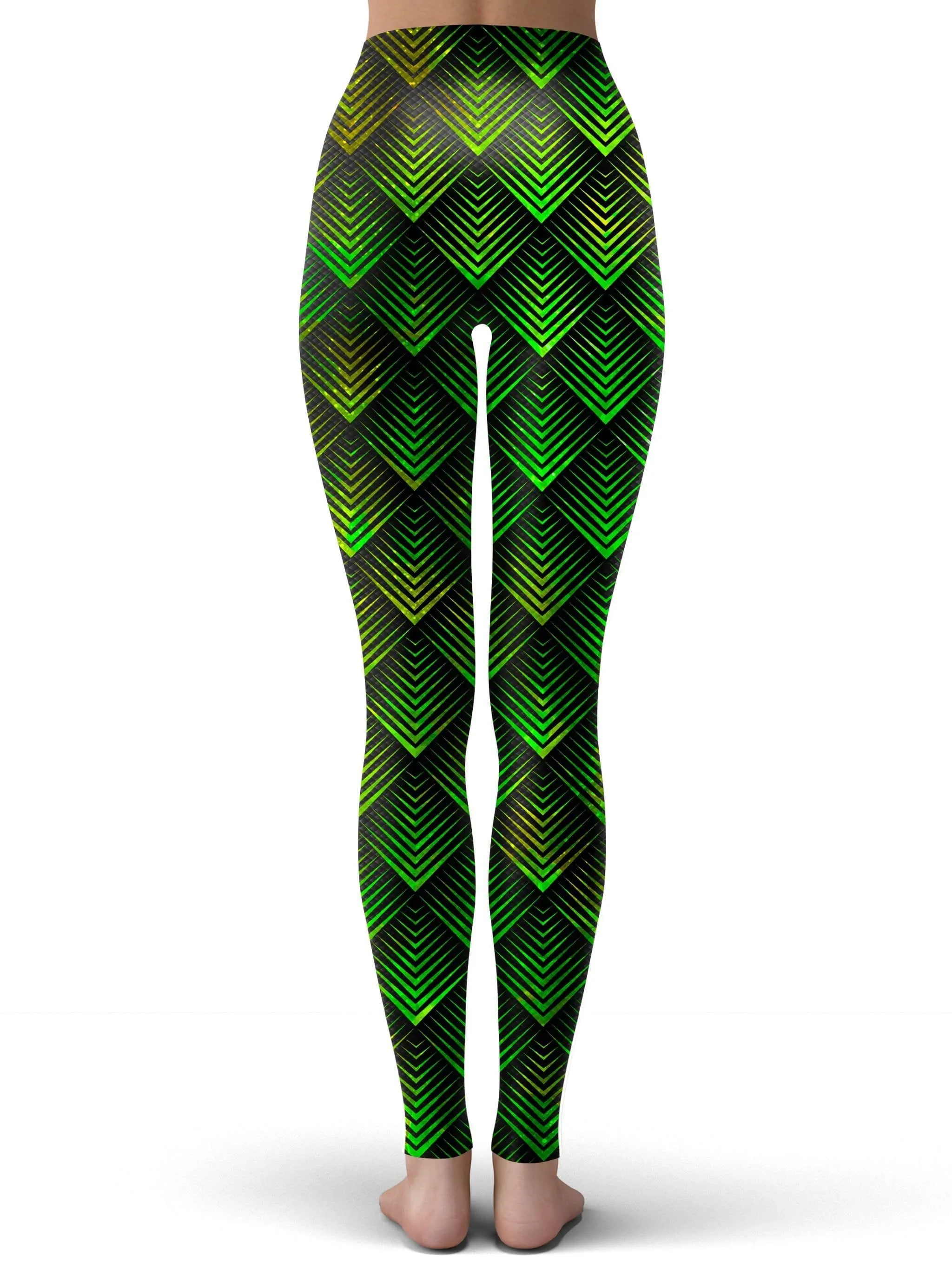 Galactic Dragon Scale Green Foil Leggings