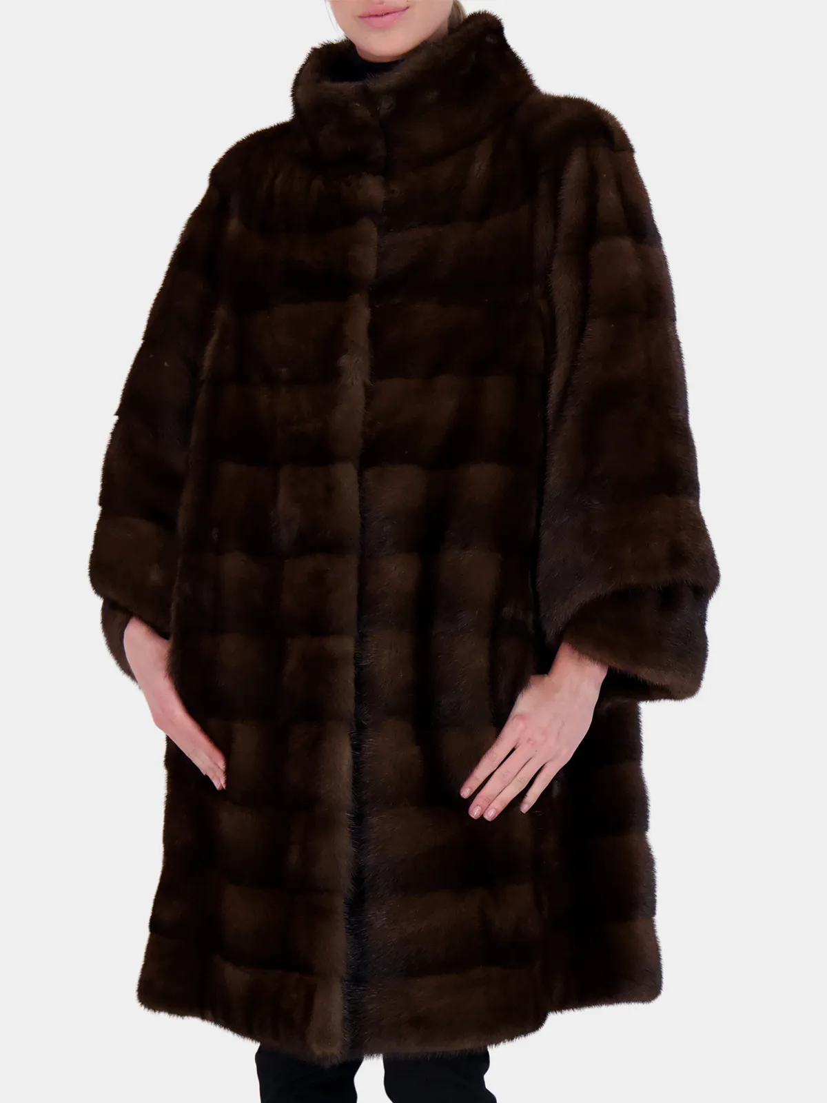 Light Brown Horizontal Mink Fur Stroller (Women's Large) - Day Furs