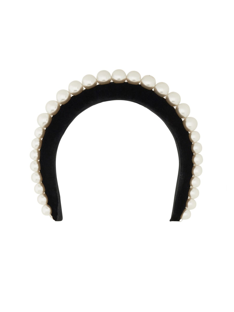 NINA RICCI      CERCHIETTO IN VELLUTO CON PERLE 