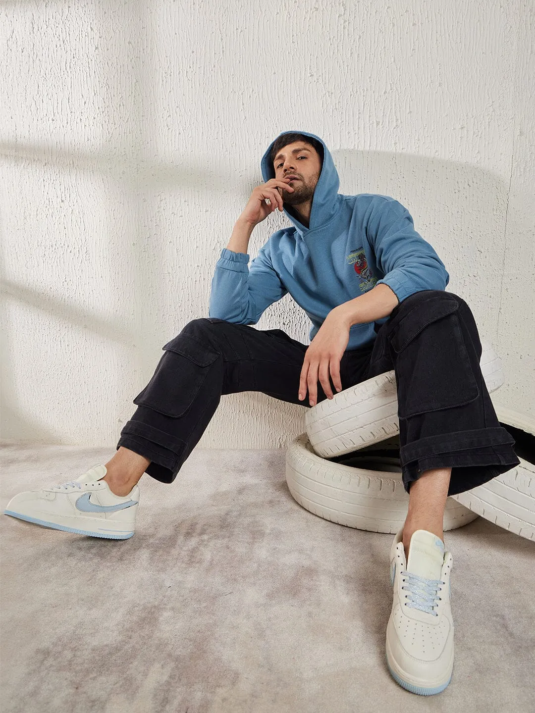 Petrol Blue Dragon Oversized Sweatshirt
