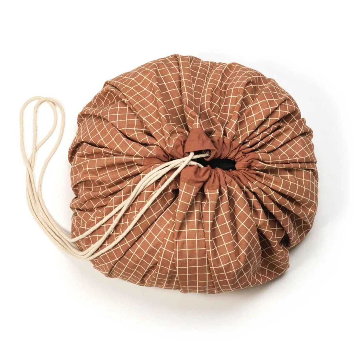 Play N Go Organic Grid Brown Storage Bag  - Clement
