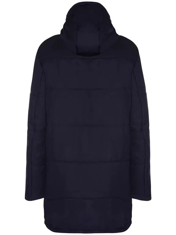 Will's Vegan Store Women's Quilted Parka Navy Blue