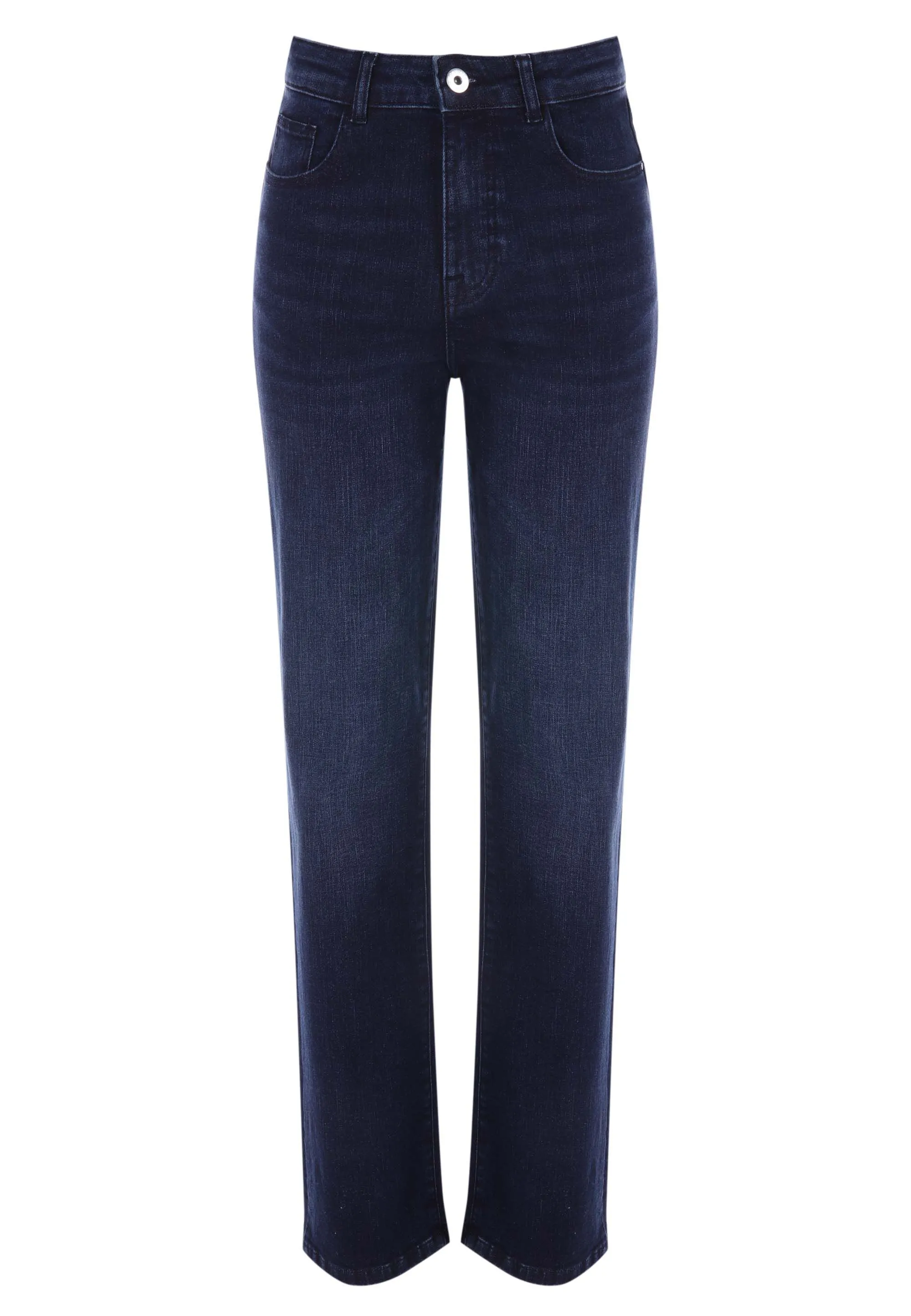 Womens Indigo Plain Straight Leg Jeans