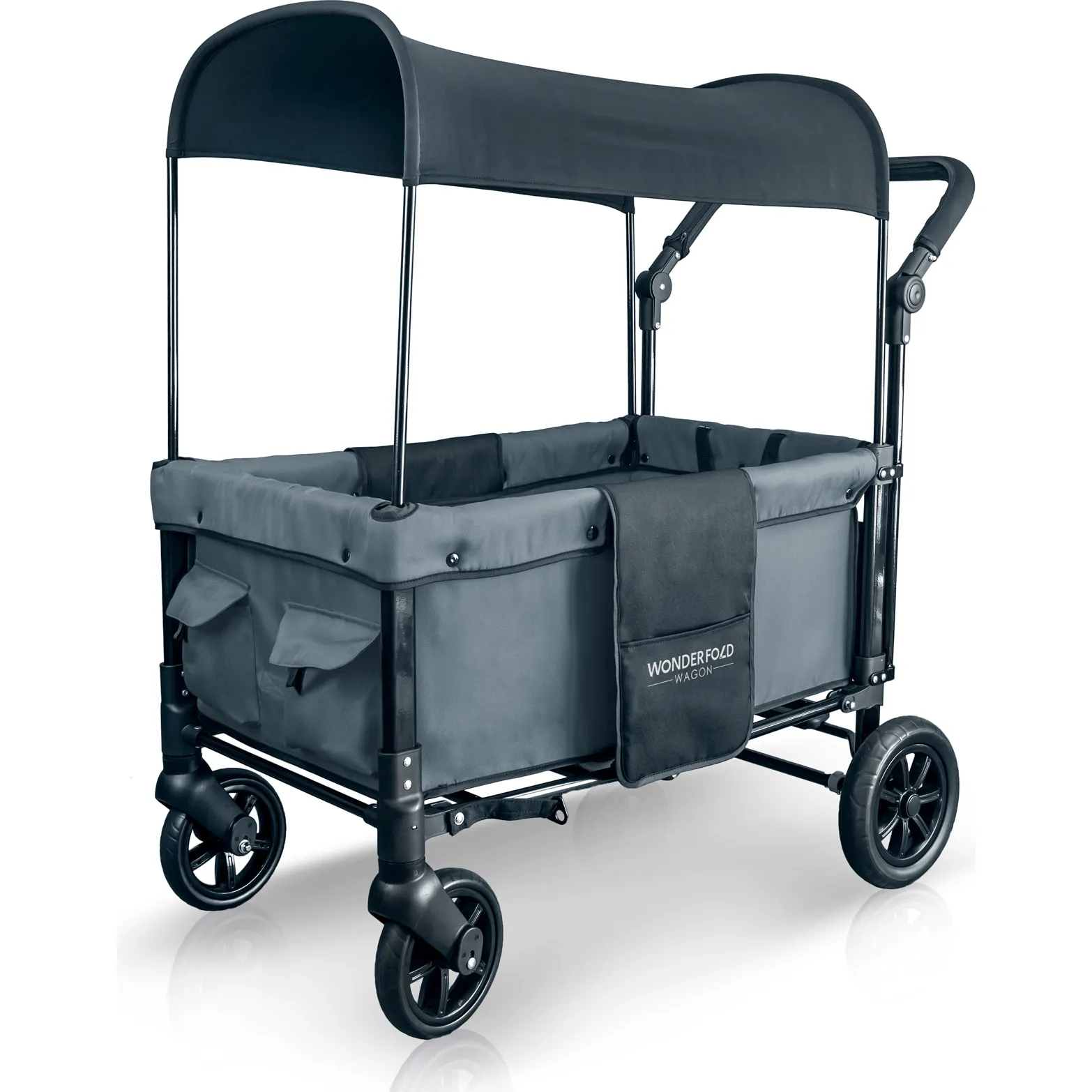 Wonderfold Wagon Multifunction Double Stroller Wagon 2 Seater, Grey